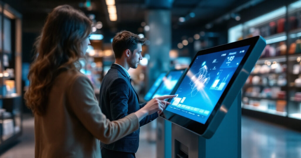 Borne interactive magasin : kiosque tactile en boutique