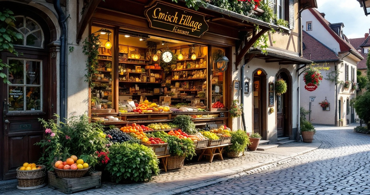 Commerce de proximité : boutique dans village suisse
