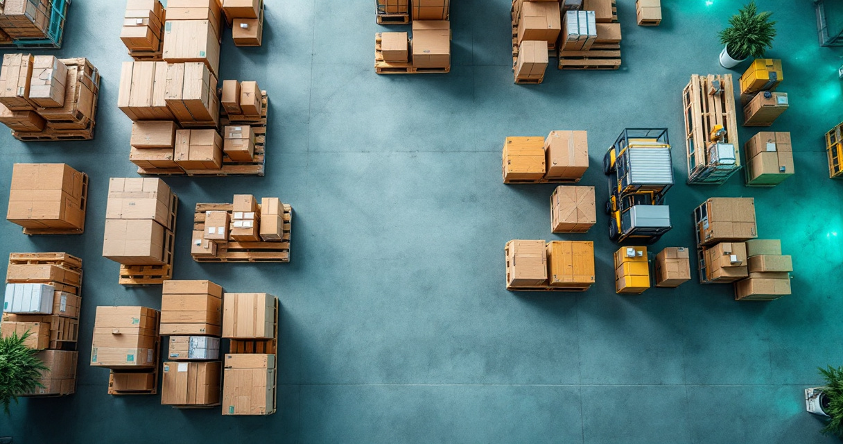 Déstockage professionnel : entrepôt avec palettes