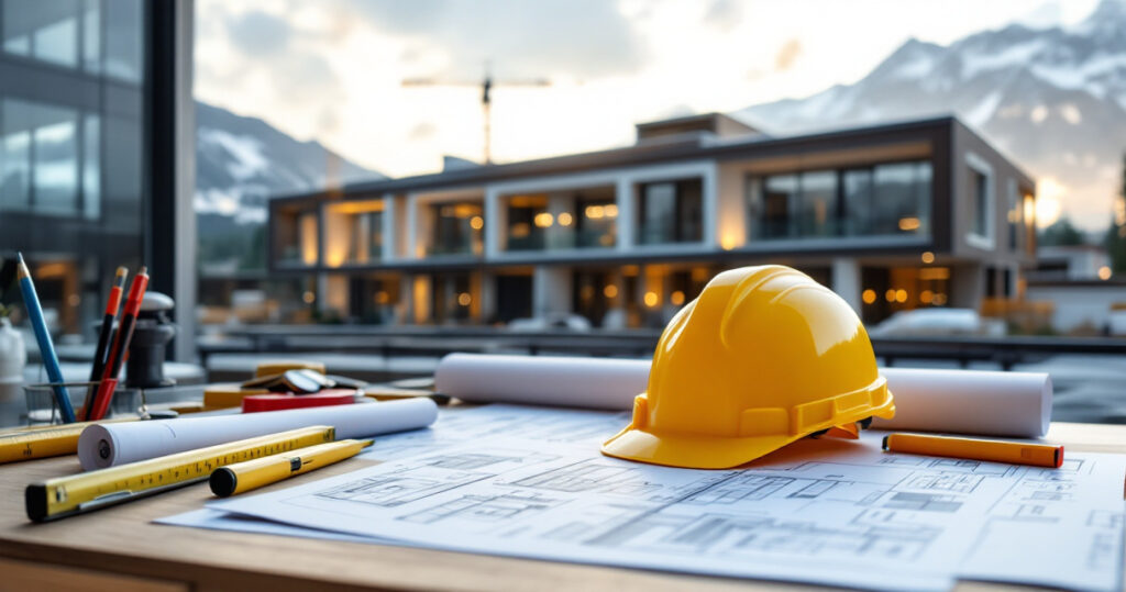Permis de construire : plans architecturaux et chantier
