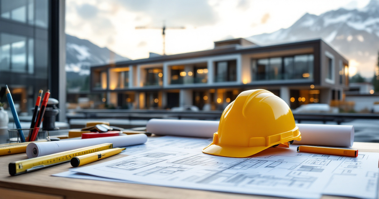 Permis de construire : plans architecturaux et chantier