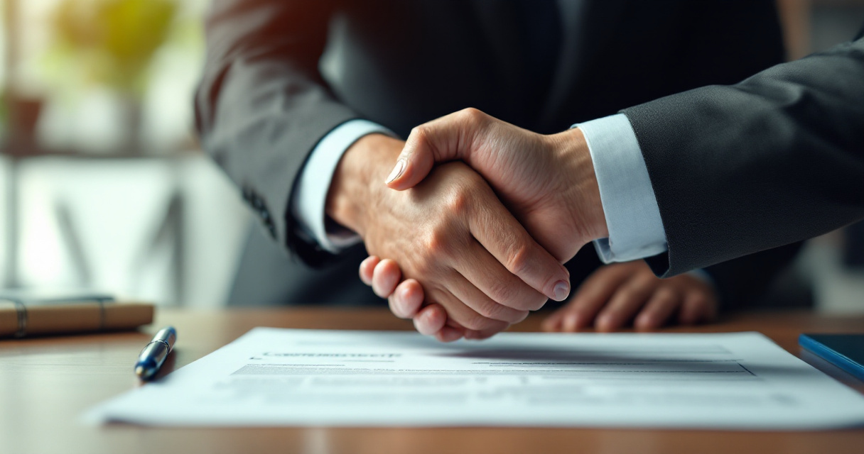 À titre onéreux : poignée de main sur contrat