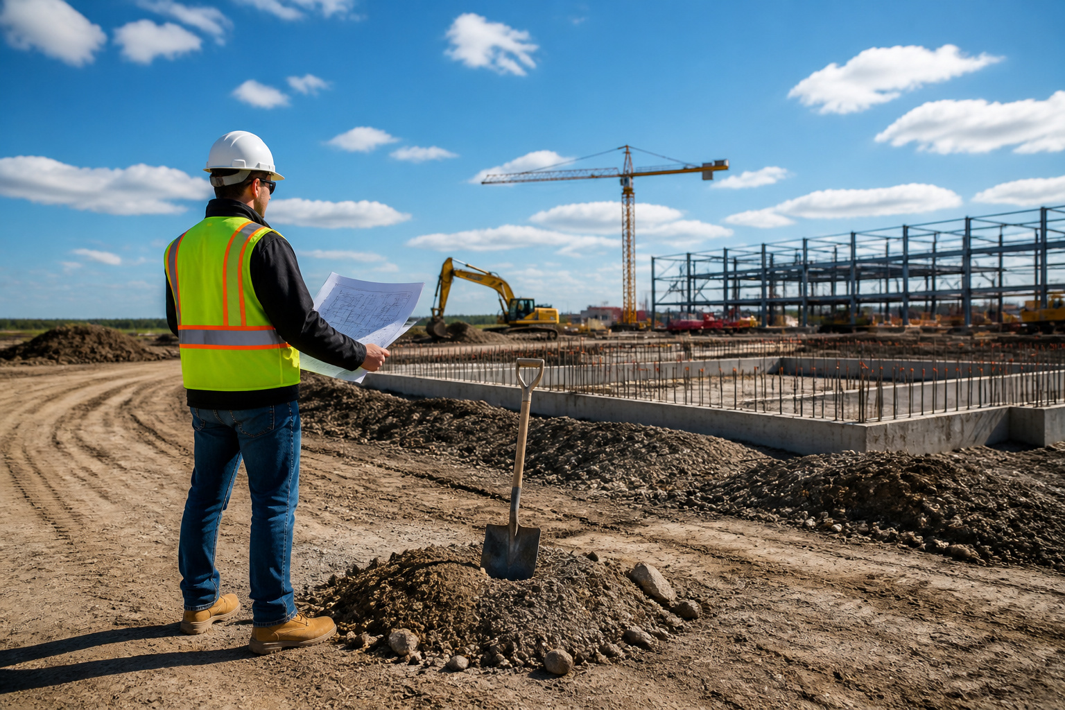Demarrage dun chantier de construction